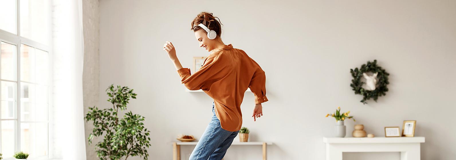 Woman listening to music