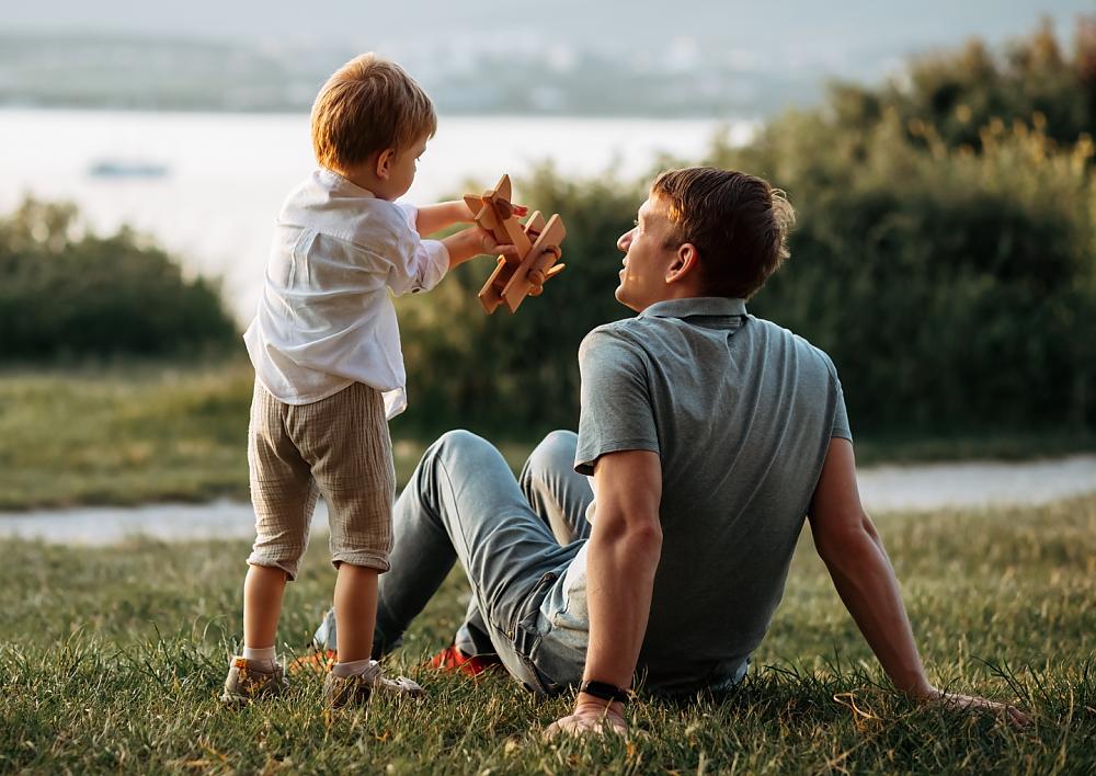 Dad and son at the park